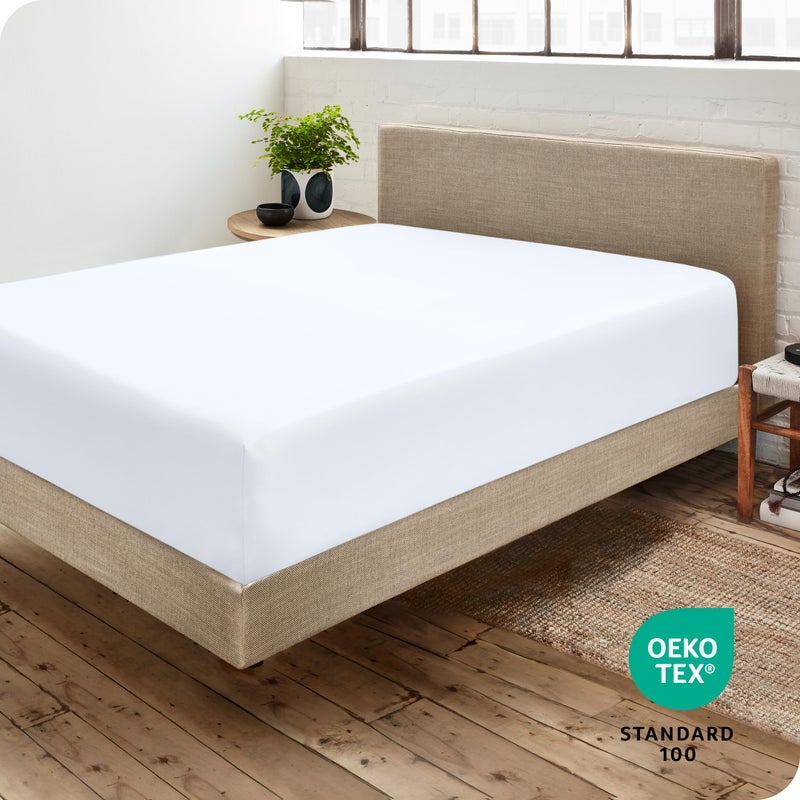Bare Home Fitted Bottom Sheet Twin XXL Size - Premium 1800 Microfiber - Ultra-Soft Hotel Luxury - Deep Pocket - Durable and Long Lasting - Fitted Sheet (Twin XXL, White) - Image 4
